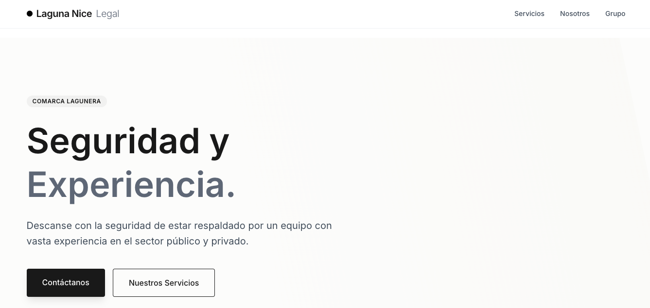 Captura de pantalla del proyecto Laguna Nice Legal